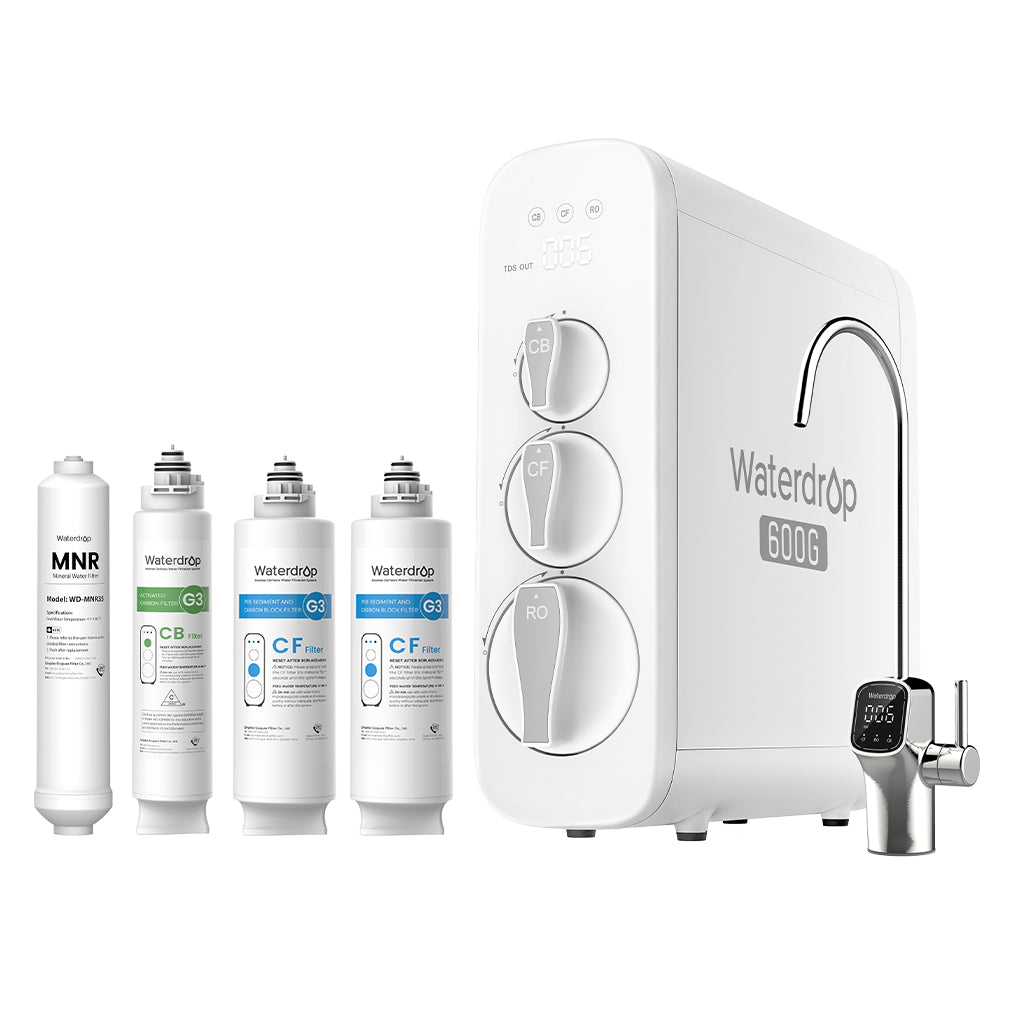 Waterdrop G3P600 Tankless Reverse Osmosis System - with Replacement Filter Set