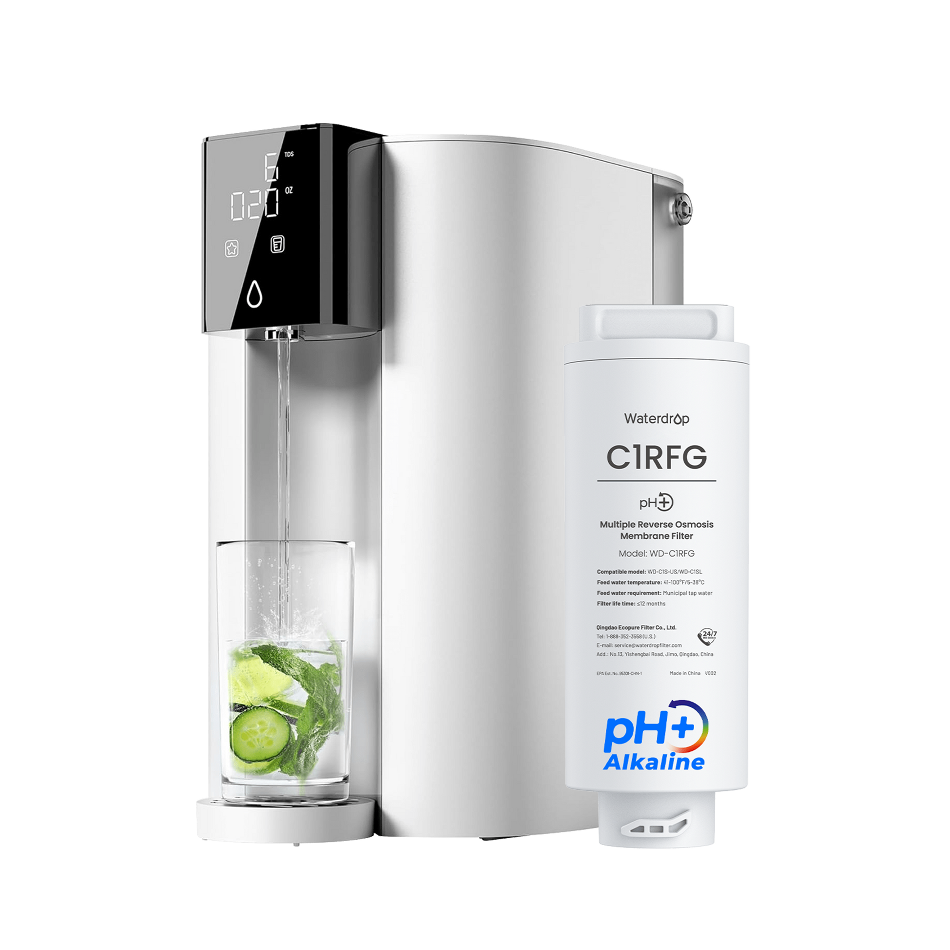 Système d'osmose inverse de comptoir Waterdrop C1S