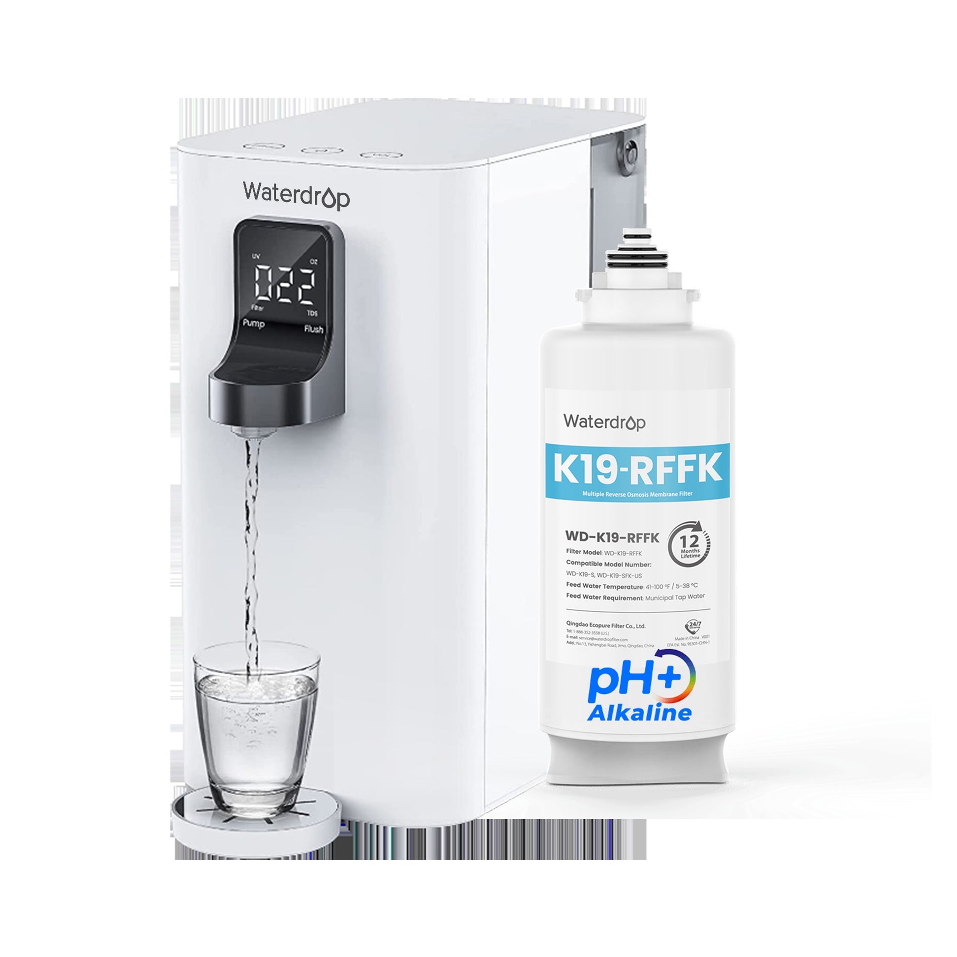 Waterdrop K19 Countertop RO Water Filter System with Alkaline Filter