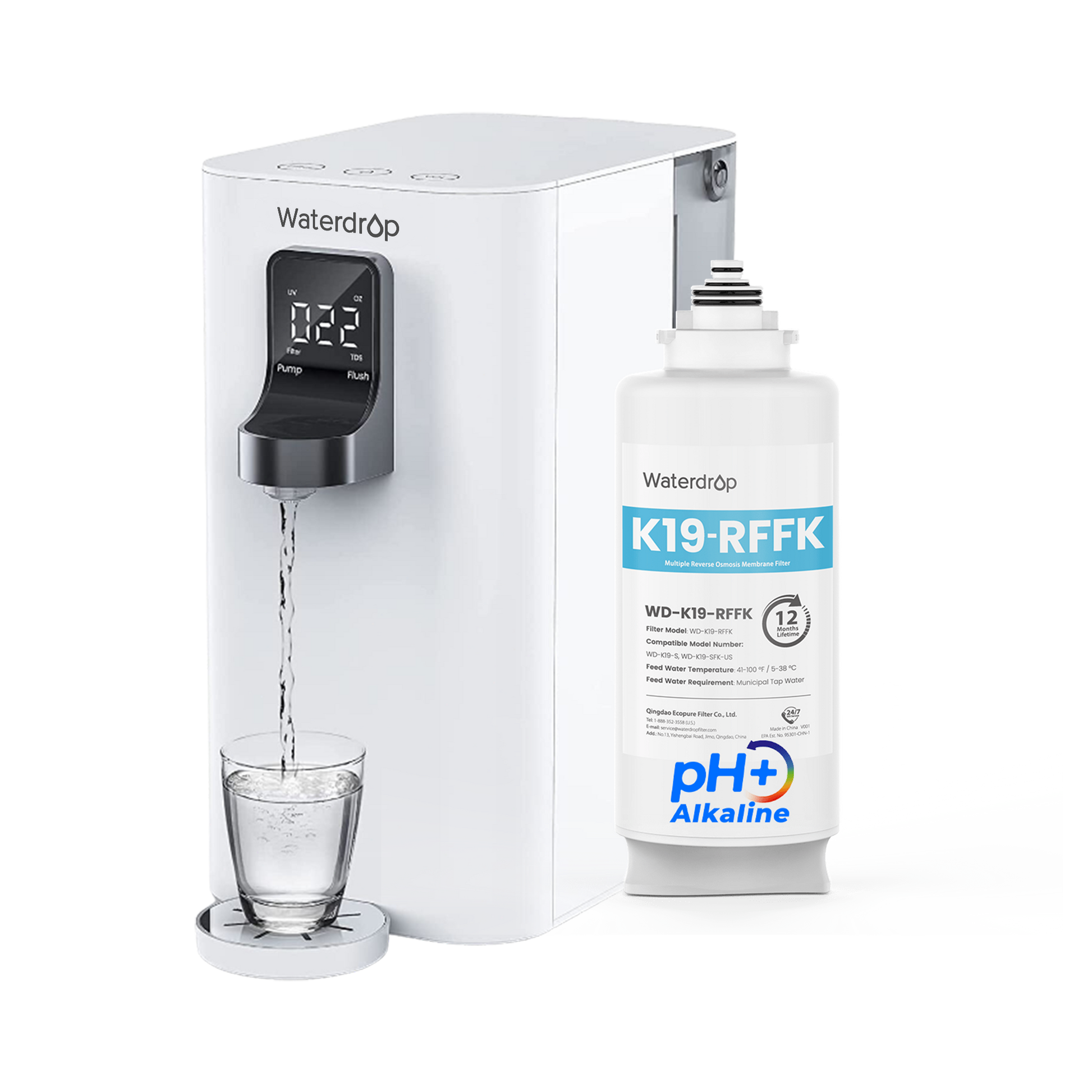 Waterdrop K19 Countertop RO Water Filter System with Alkaline Filter