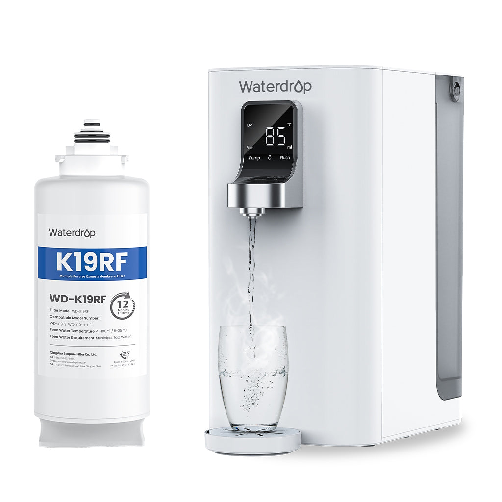 Waterdrop K19H Instant Hot Countertop RO Filter with 1-Year Replacement Filter