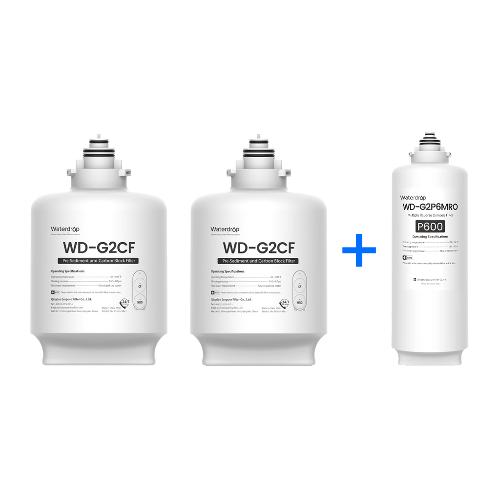 Waterdrop G2P600 Reverse Osmosis Water Filter Replacement Combo