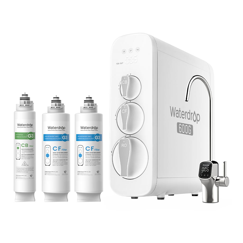 Waterdrop G3P600 Tankless Reverse Osmosis System - with Replacement Filter Set