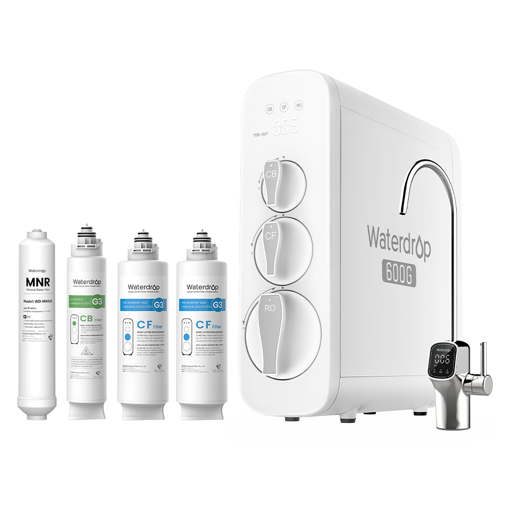 Waterdrop G3P600 Tankless Reverse Osmosis System - with Replacement Filter Set