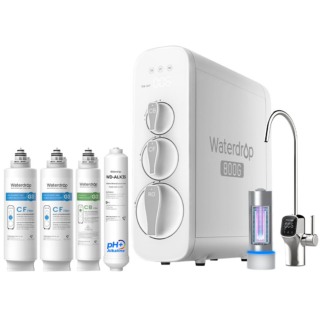 Waterdrop G3P800 Tankless RO System with UV Light, Complete Filtration Set