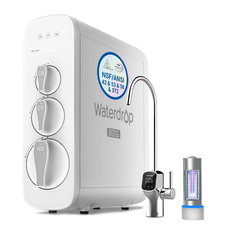 800 GPD Tankless RO System with UV Sterilizing Light - Waterdrop G3P800