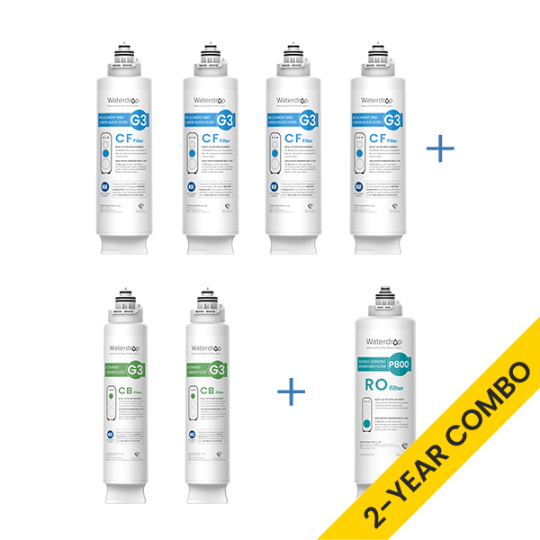 Filtres de remplacement pour système d'osmose inverse Waterdrop G3P800 - 800 GPD