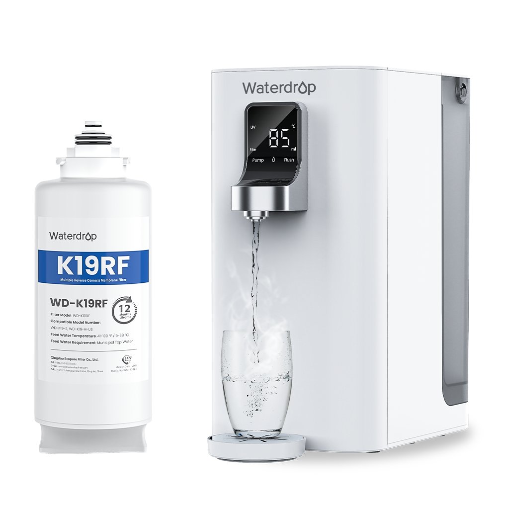Waterdrop K19H Instant Hot Countertop RO Filter with 1-Year Replacement Filter