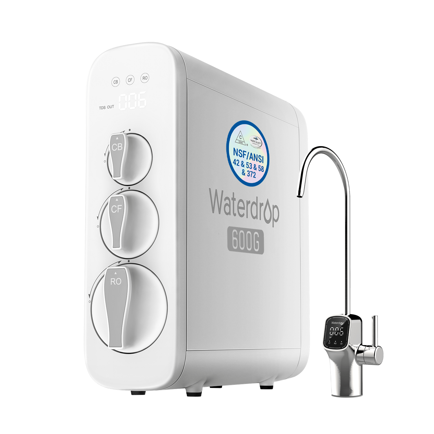Waterdrop G3P600 Tankless Reverse Osmosis System - with Replacement Filter Set