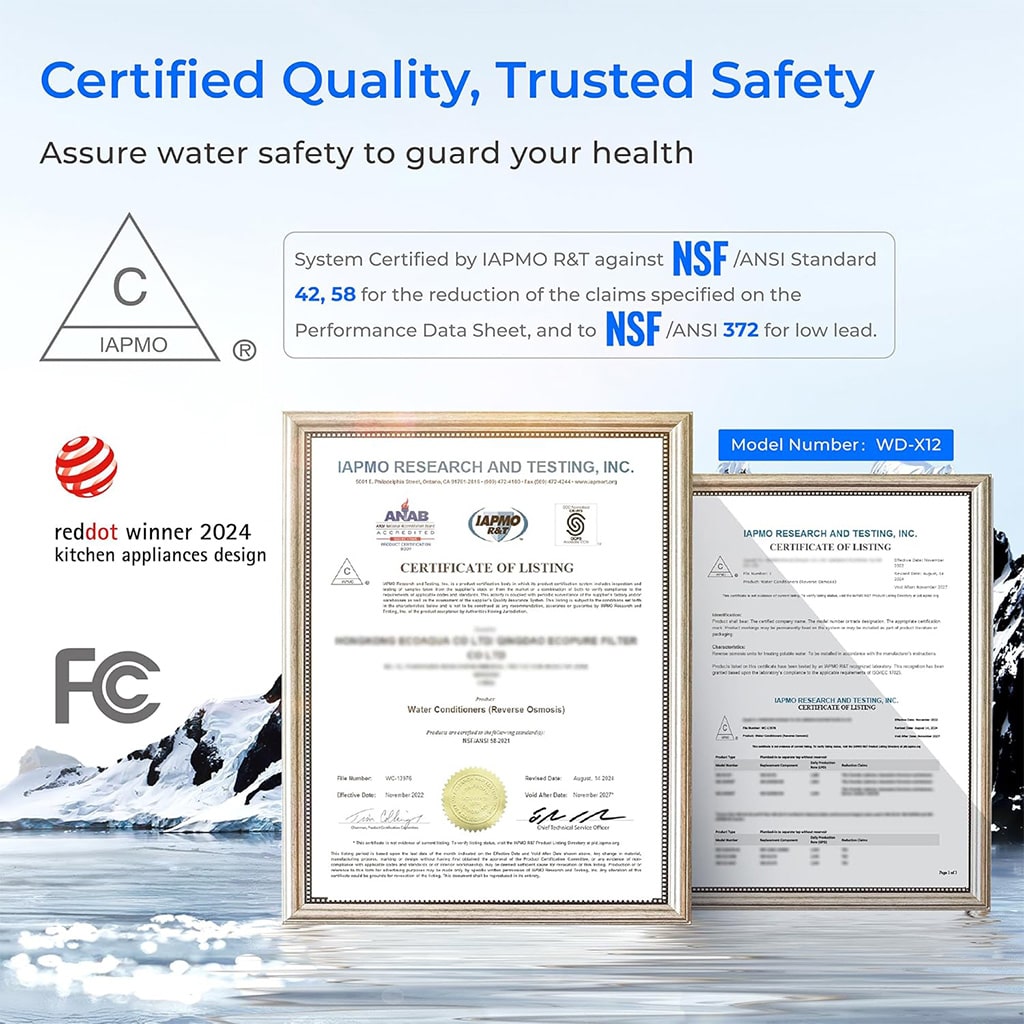 Waterdrop X12 Reverse Osmosis System with Water Tank Combo