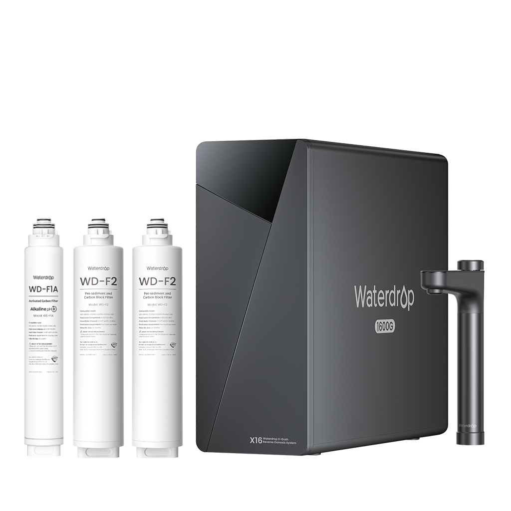 Waterdrop Under Sink RO System X16 with Replacement Filter Set