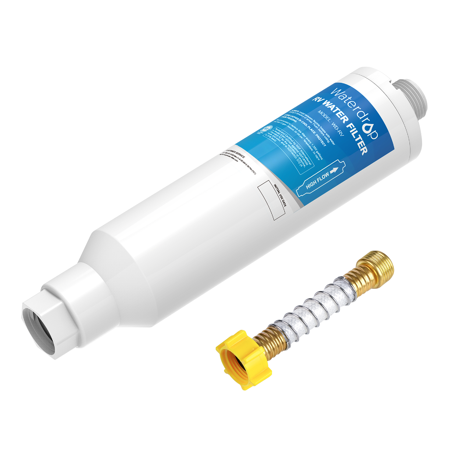 RV Inline Water Filter with with Flexible Hose Protector