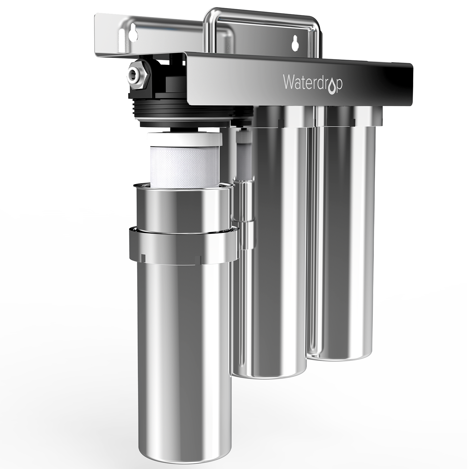 Système de filtration d'eau en acier inoxydable à 3 étapes sous évier Waterdrop TST-UF 