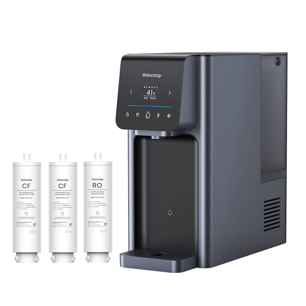 Waterdrop A1 Reverse Osmosis Hot & Cold Water Dispenser, 1-Year Combo