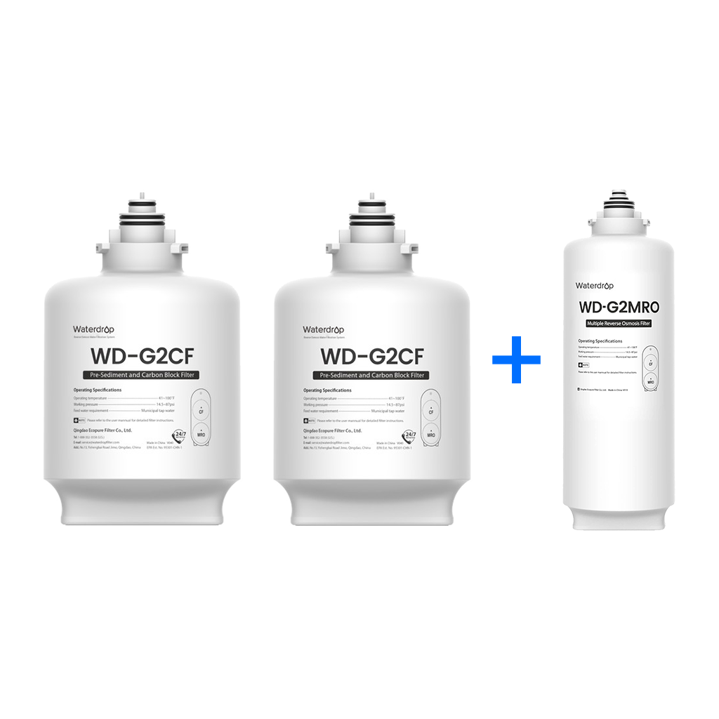 Tankless RO System Waterdrop G2 Water Filter Replacement Cartridge Combo