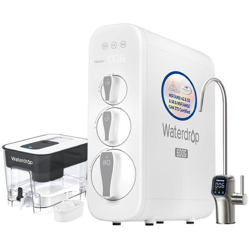 600 GPD RO System & 40-Cup Water Filter Dispenser Bundle