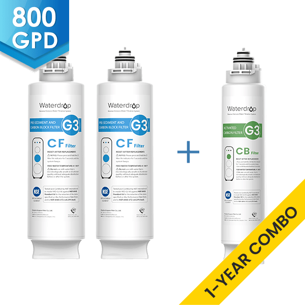 Waterdrop G3P800 RO System Replacement Filters - 800GPD