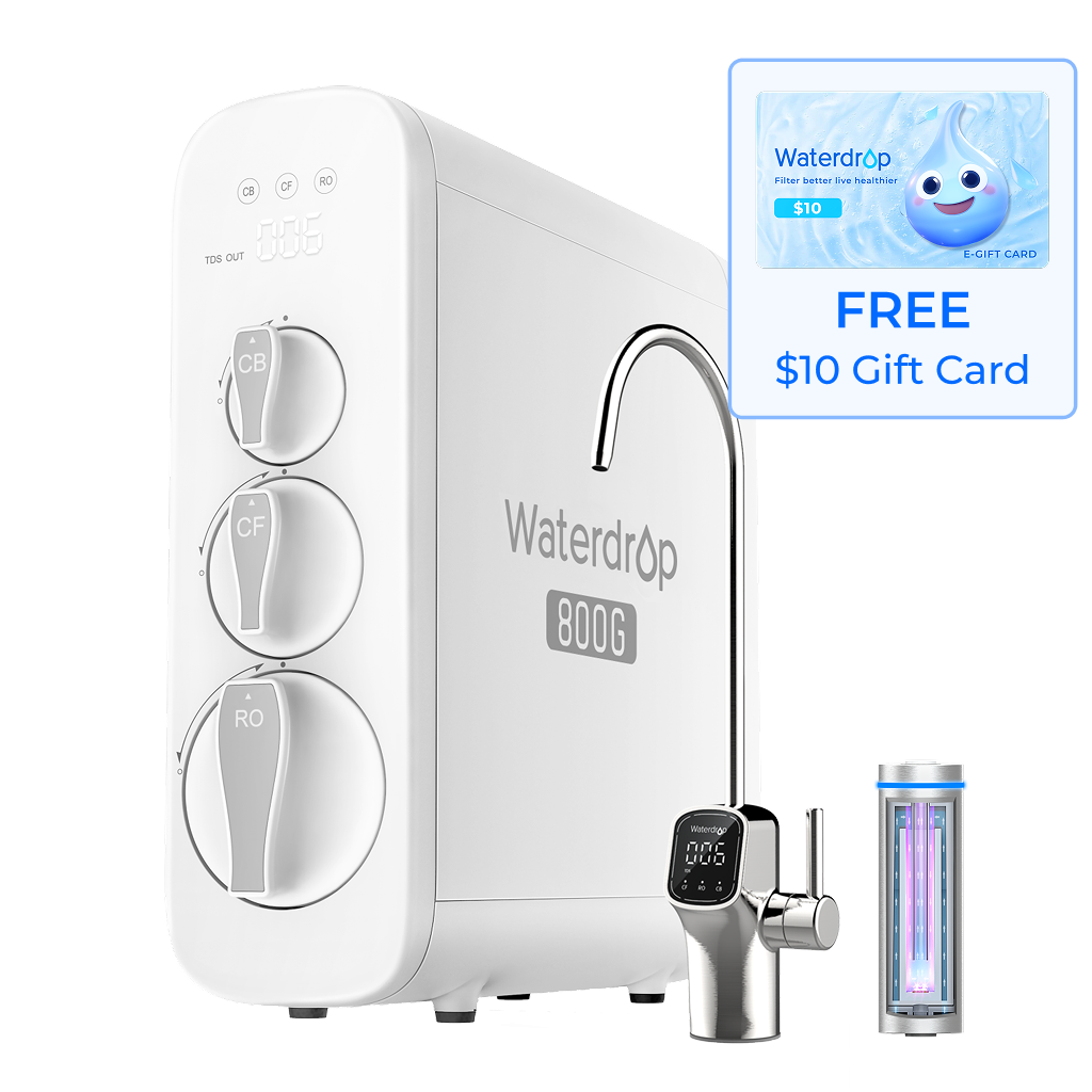 800 GPD Tankless RO System with UV Sterilizing Light - Waterdrop G3P800