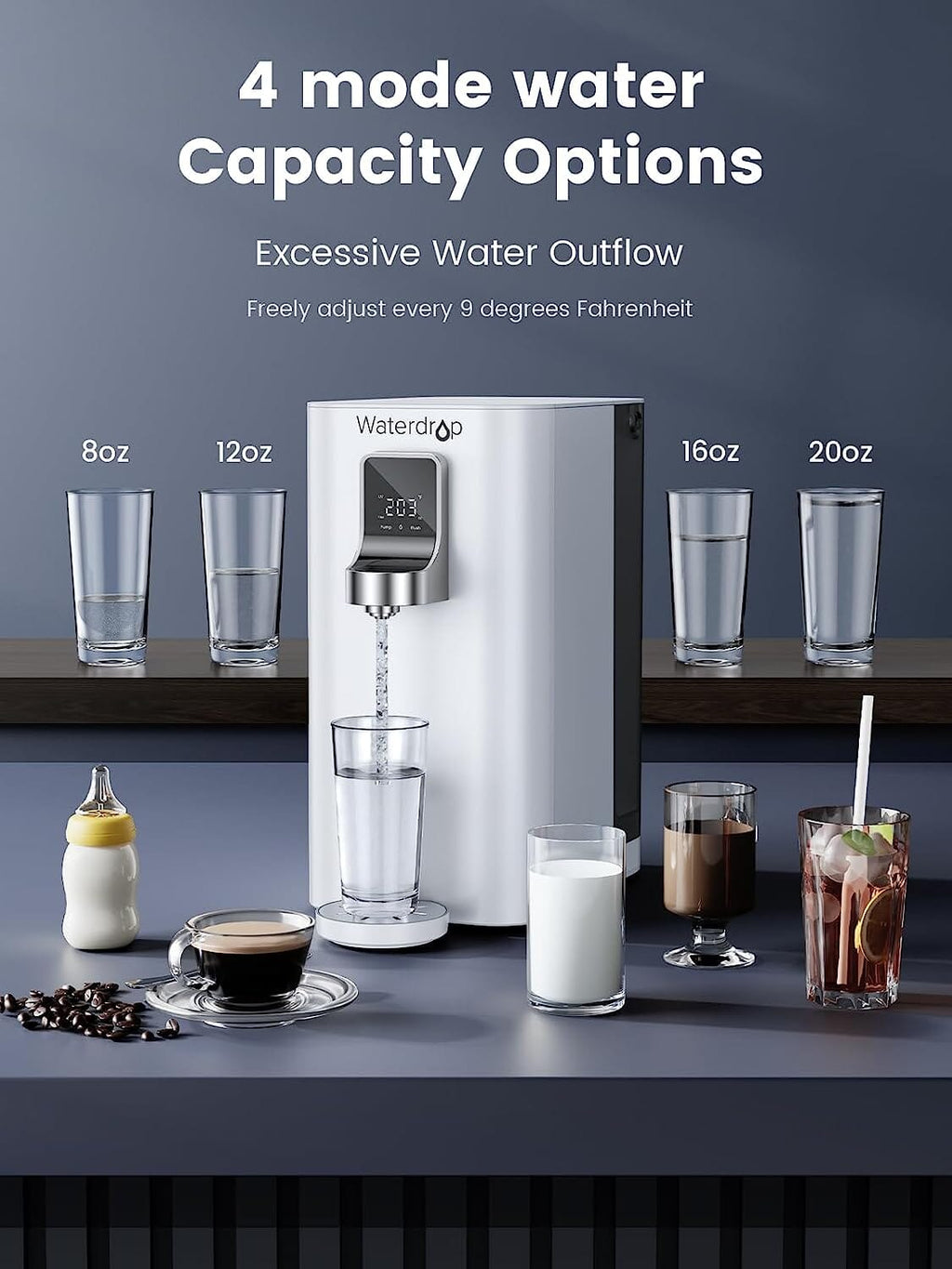 Waterdrop K19H Instant Hot Countertop RO Filter with 1-Year Replacement Filter