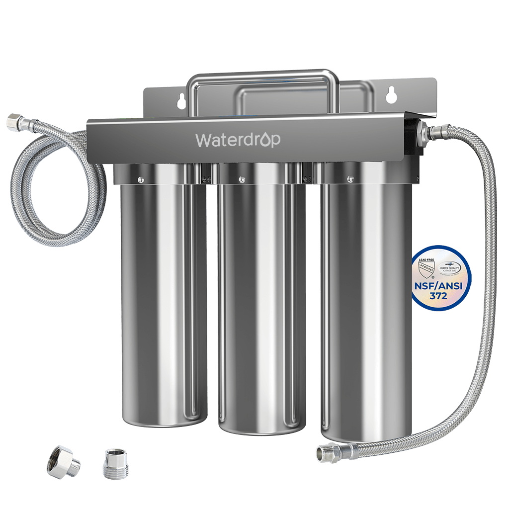 Système de filtration d'eau en acier inoxydable à 3 étapes sous évier Waterdrop TST-UF 