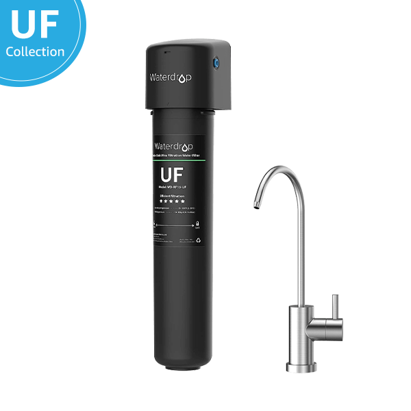 Undersink Ultrafiltration Water Filter System With Dedicated Faucet