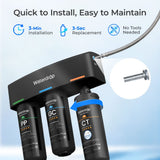 3-stage Under Counter Water Filter System with Dedicated Faucet Waterdrop TSB