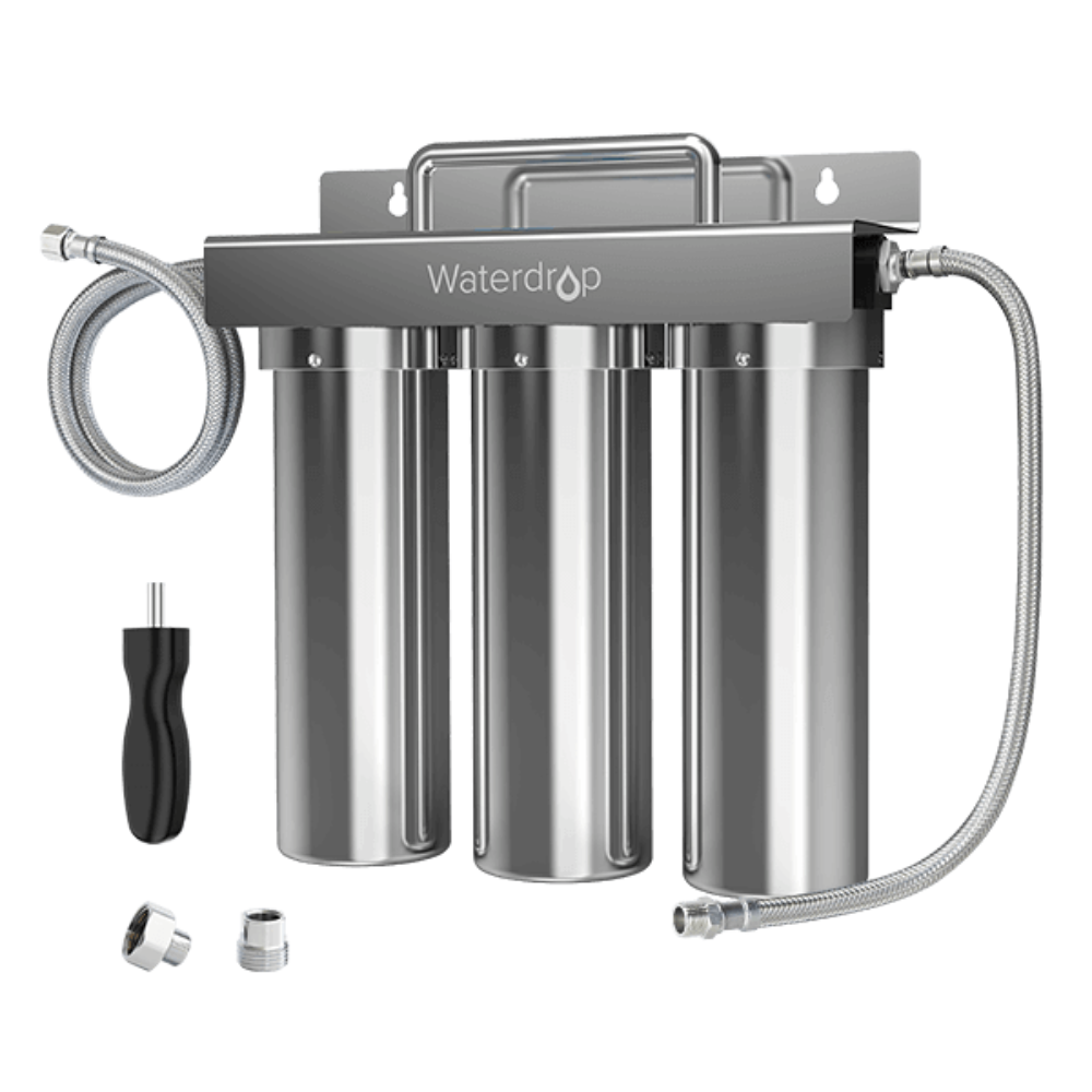 Système de filtration d'eau en acier inoxydable à 3 étapes sous évier Waterdrop TST-UF 