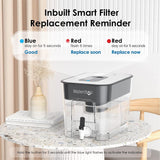 Waterdrop WFD-22L Large Water Filter Dispenser, 40-Cup Water Filter Pitcher, 200-Gallon Long-Life, Reduce Chlorine, PFOA/PFOS and More, BPA Free, Black
