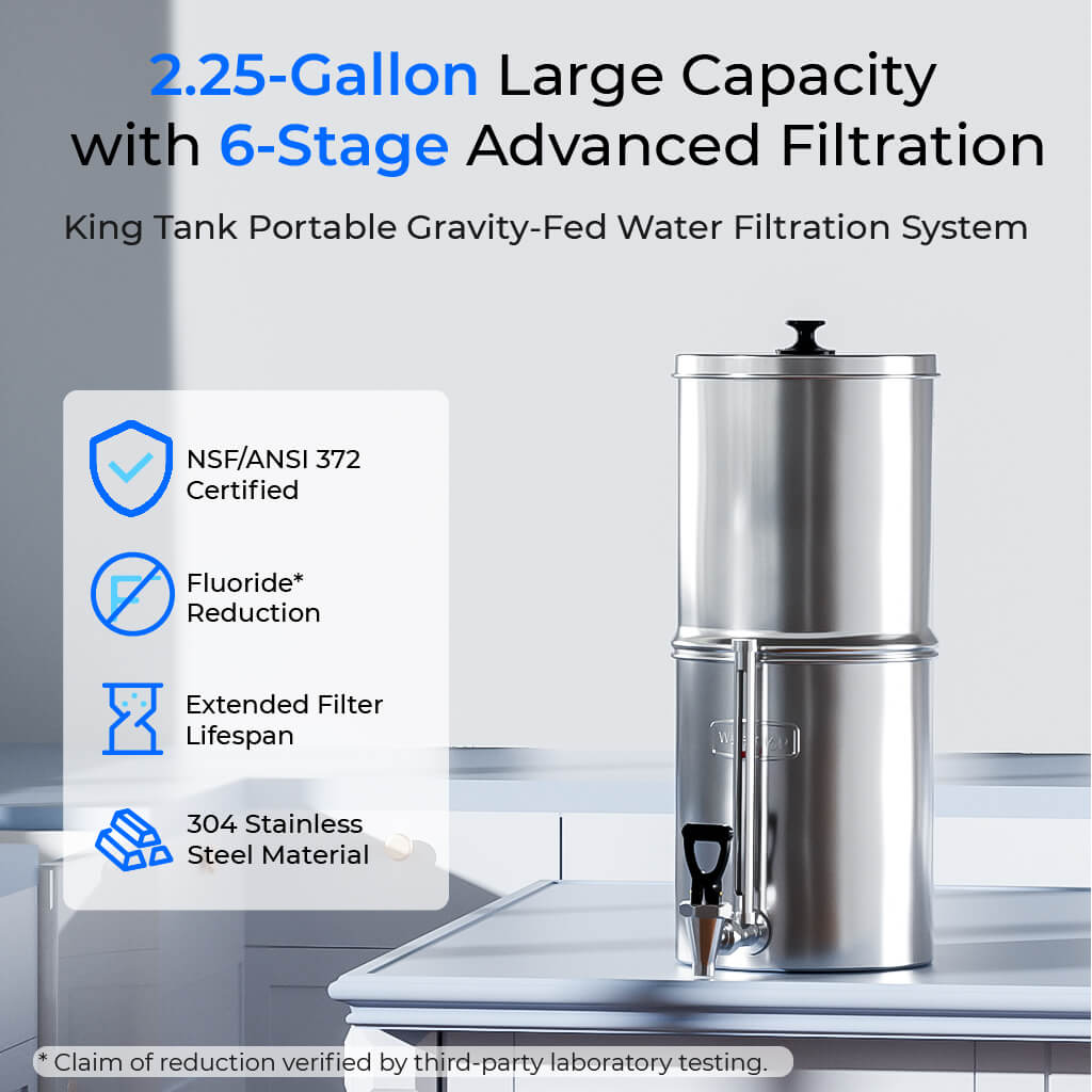 Waterdrop 2.25-gallon King Tank Gravity Water Filter System, Without Stand