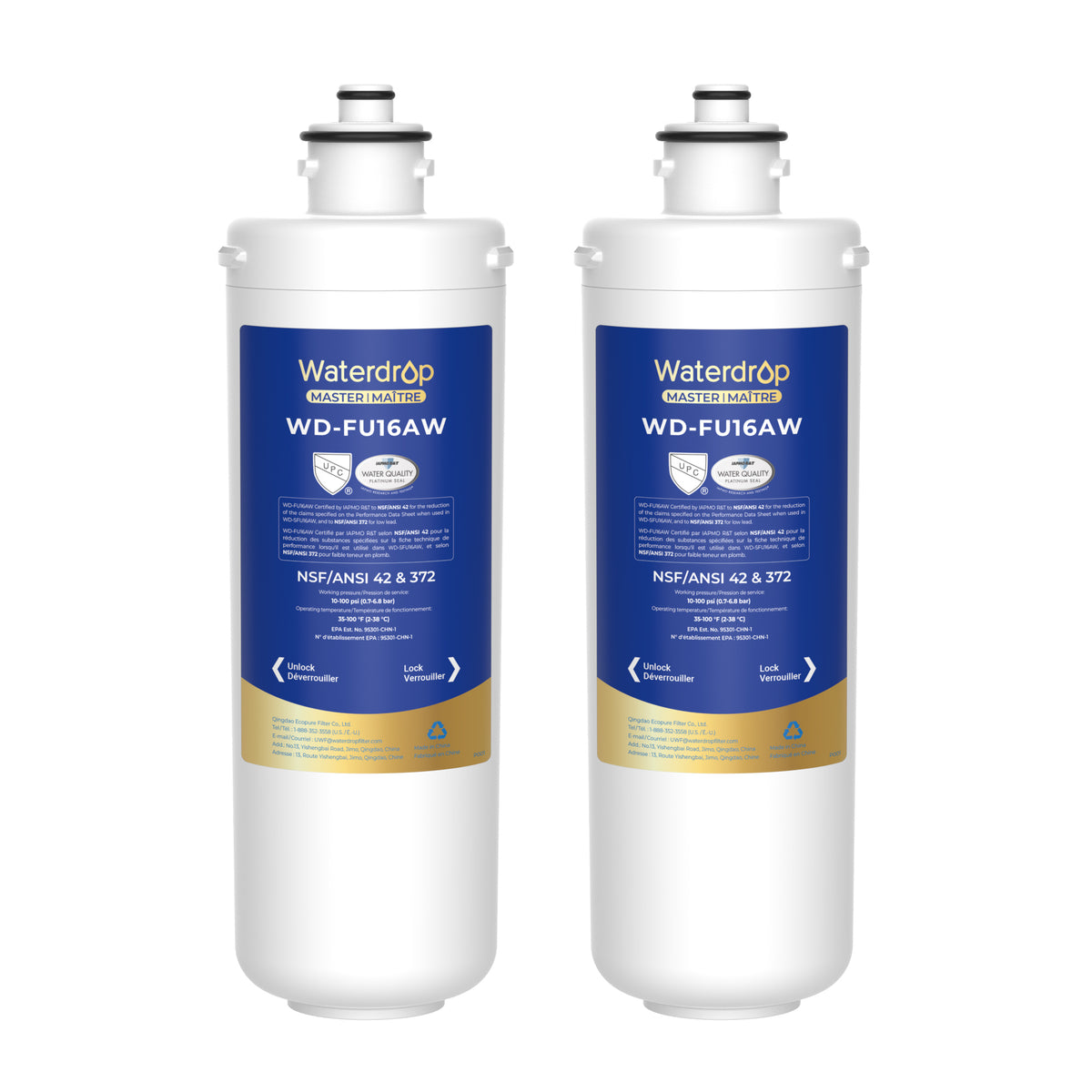 Waterdrop FU16AW Under Sink Replacement Filter for SFU16AW–2 Cartridges