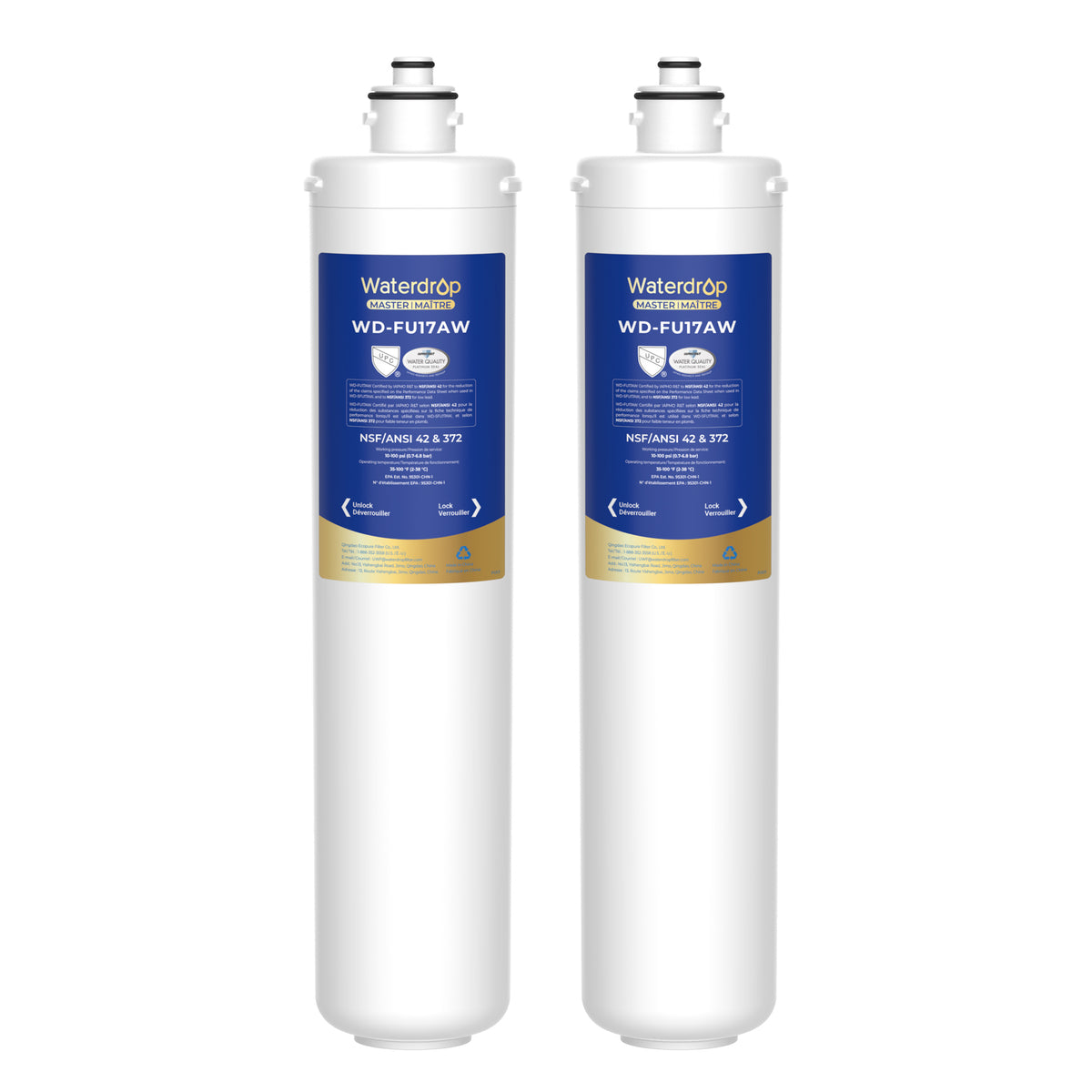 Waterdrop FU17AW Under Sink Replacement Filter for SFU17AW–2 Cartridges