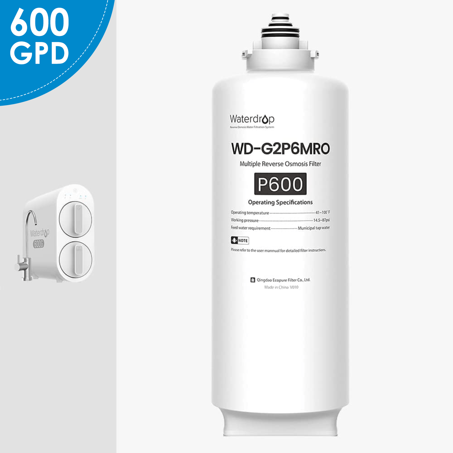 2 Years Lifetime WD-G2P6MRO Filter for WD-G2P600-W Reverse Osmosis System