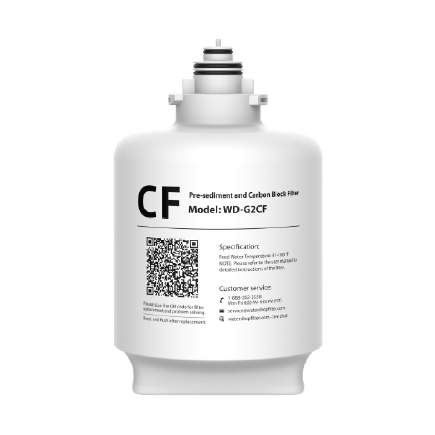 1 Year Lifetime WD-G2CF Filter for Waterdrop WD-G2 Series Reverse Osmosis System