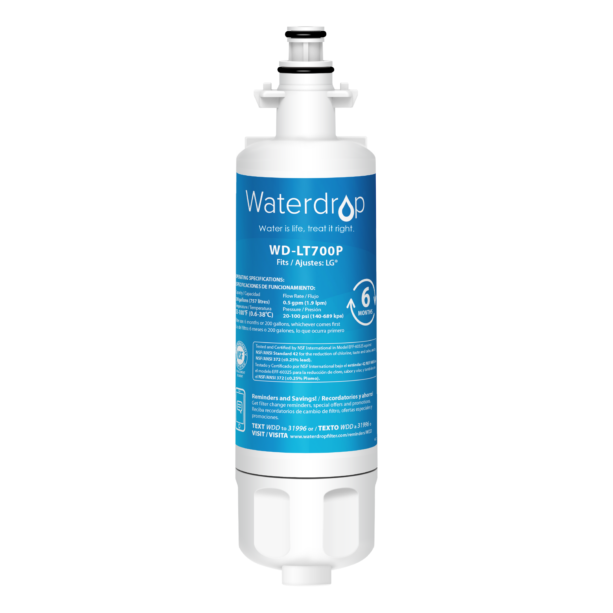 Waterdrop Replacement for LG Refrigerator Water Filter LT700P