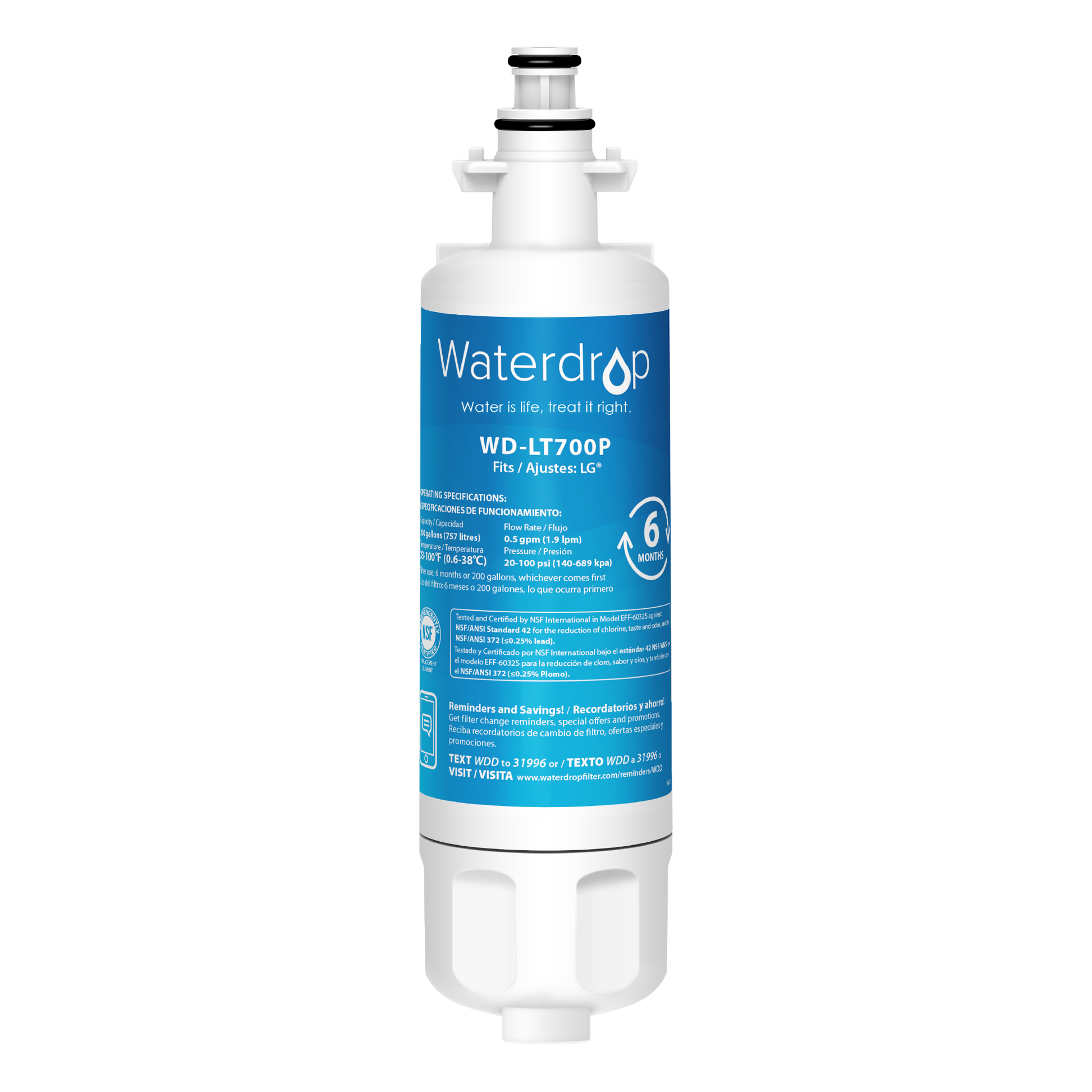 Waterdrop Replacement for LG Refrigerator Water Filter LT700P