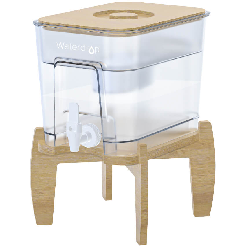 Waterdrop 20-Cup Water Filter Dispenser with Bamboo Stand  7024（New Product-Kun）