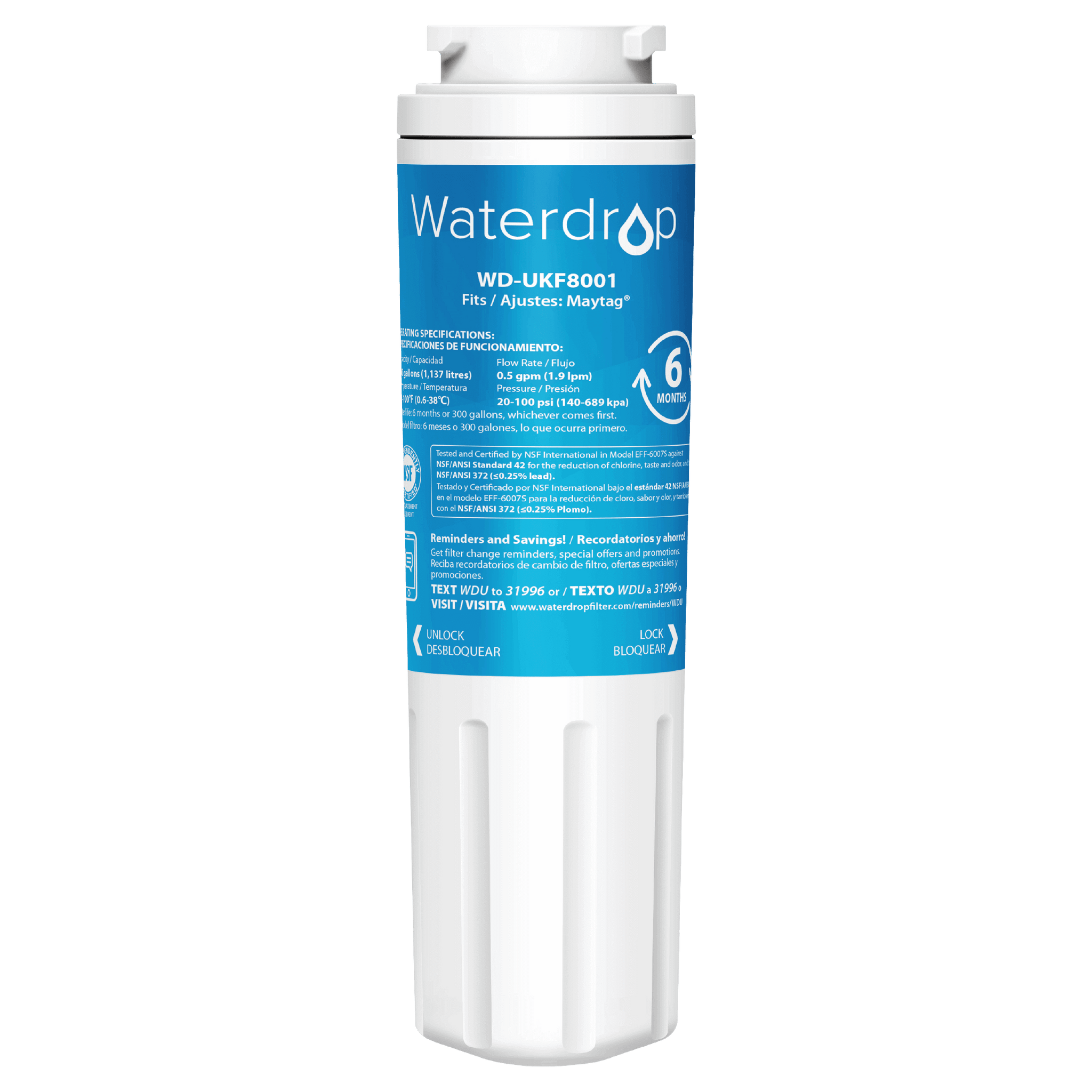 Waterdrop Replacement for Everydrop Filter 4, UKF8001(4packs)