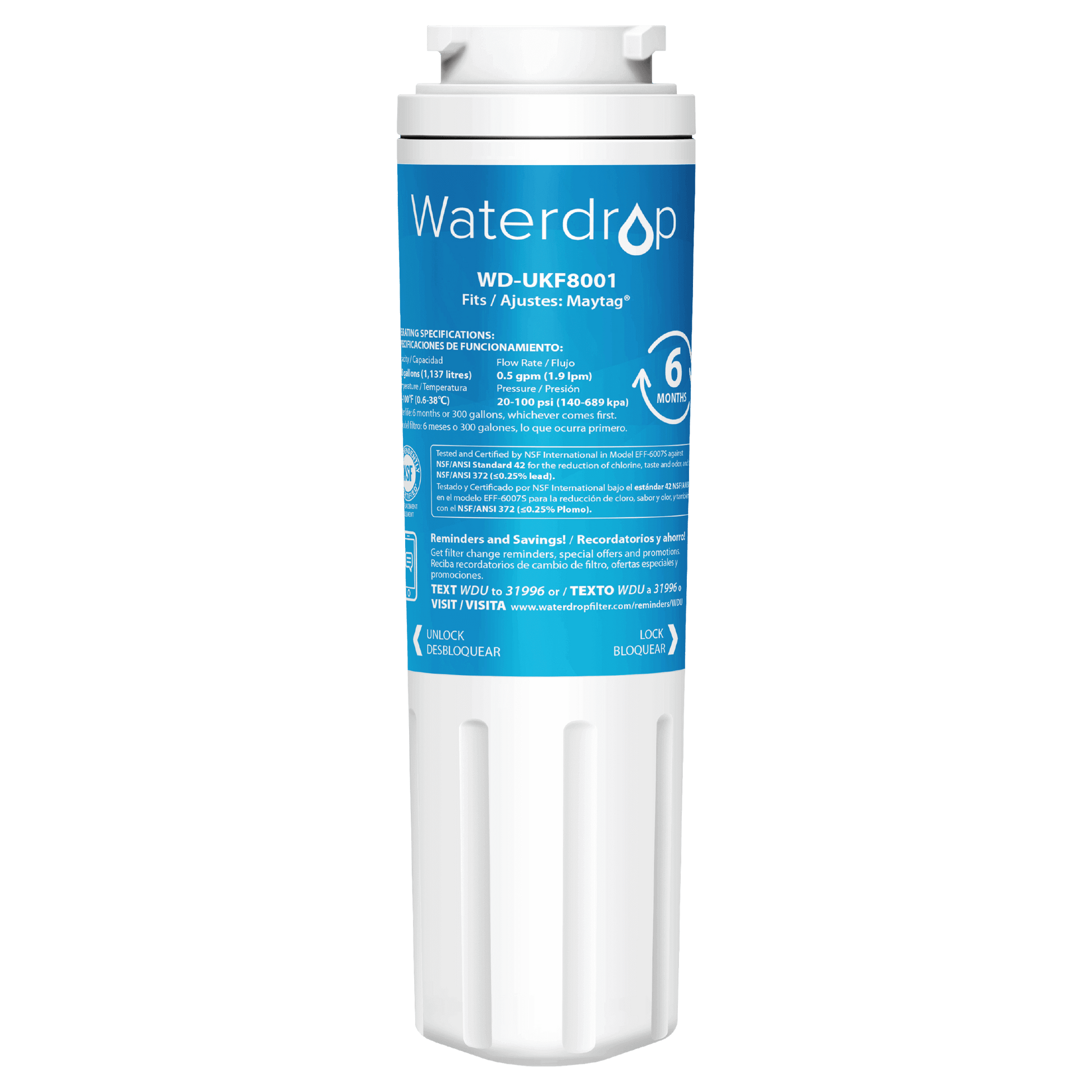 Waterdrop Replacement for Everydrop Filter 4, UKF8001(4packs)
